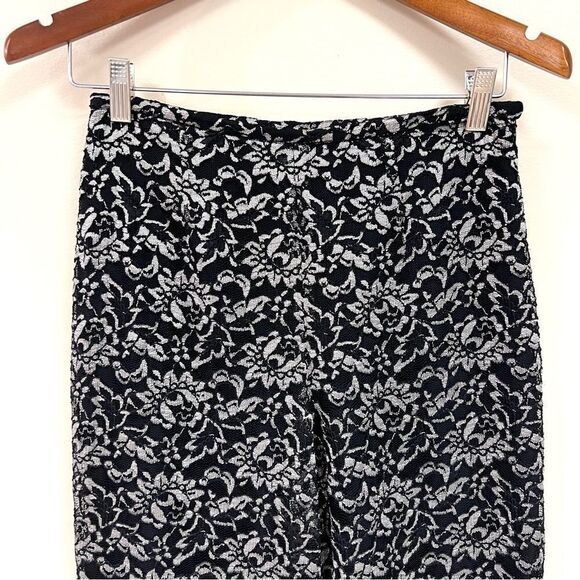 Rena Rowan vintage high rise black and silver lace pants Sz XS - Picture 2 of 7